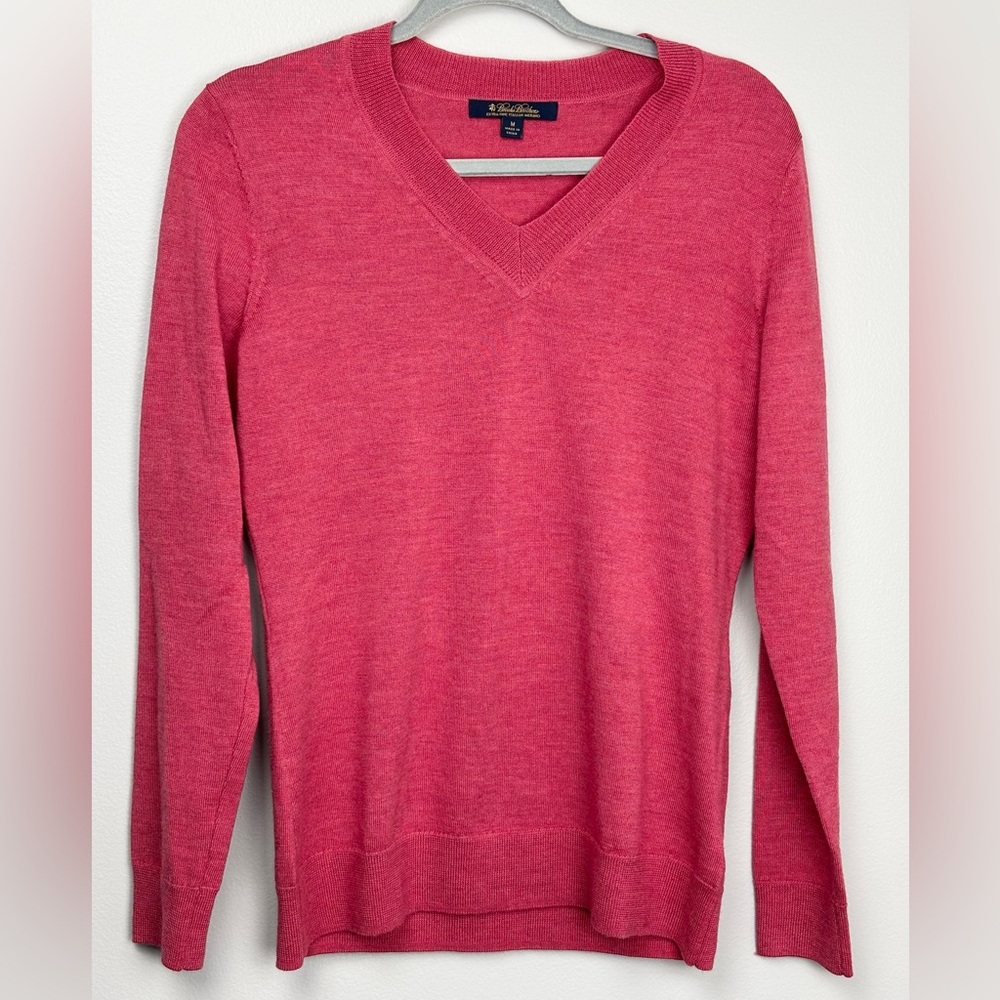 Brooks Brothers Women's 100% Fine Merino Wool Sweater, Antique Red, Size Medium